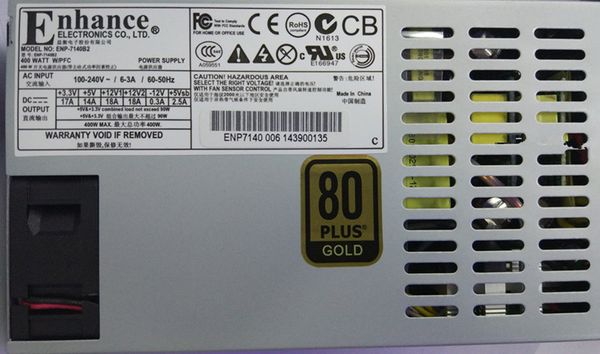 Alta eficiência 1U Flex PSU Classificado 400watts A fonte de alimentação industrial ENP-7140B2, 80PLUS