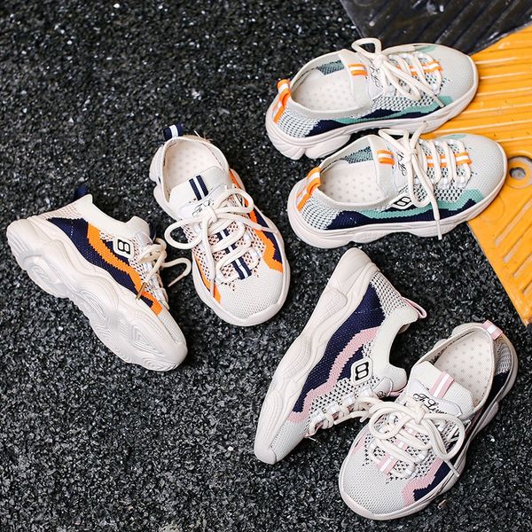 

girls' mesh breathable sports sports 2020 new children's single mesh shoes summer boys' middle and large children's fath, Black