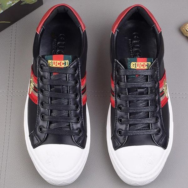 

men 's ace embroidered sneaker men luxury shoes fashion vintage low lace -up sports men shoes zapatos de moda para ho, Black