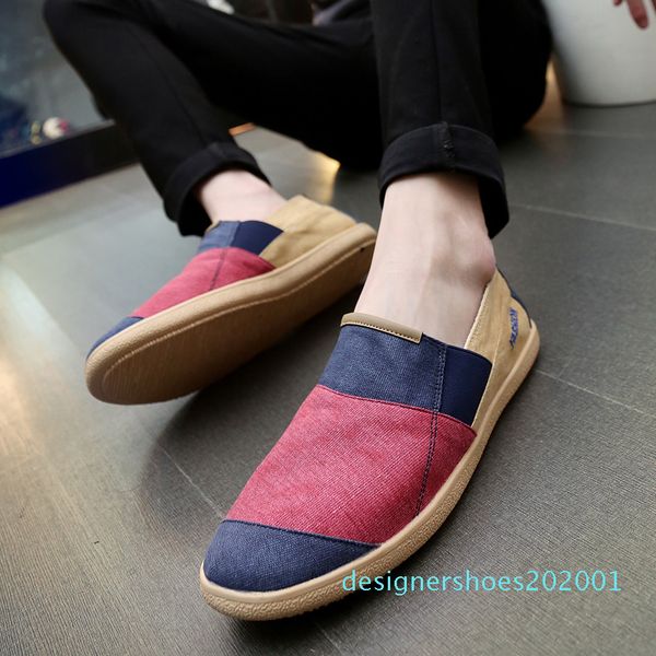 

aruonet simple men flats plimsolls style canvas casual shoes men espadrille fisherman shoes plus size alpargatas hombre cson03, Black