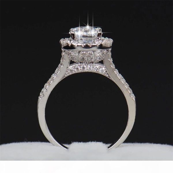 

f diamond ring fashion original solid 925 sterling silver luxury diamond wedding rings women wedding engagement jewelry jz090, Slivery;golden