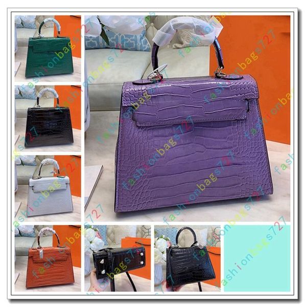 

designer backpack women wallets purses handbags patent leather crocodile pattern 25cm newset classic lady cross pattern tote crossbody191027