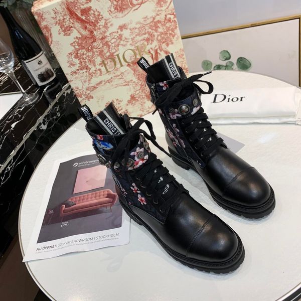

new13 luxury designer high ladies shoes fashion all-match ladies sports boots outdoor ladies motorcycle boots original box packaging, Black