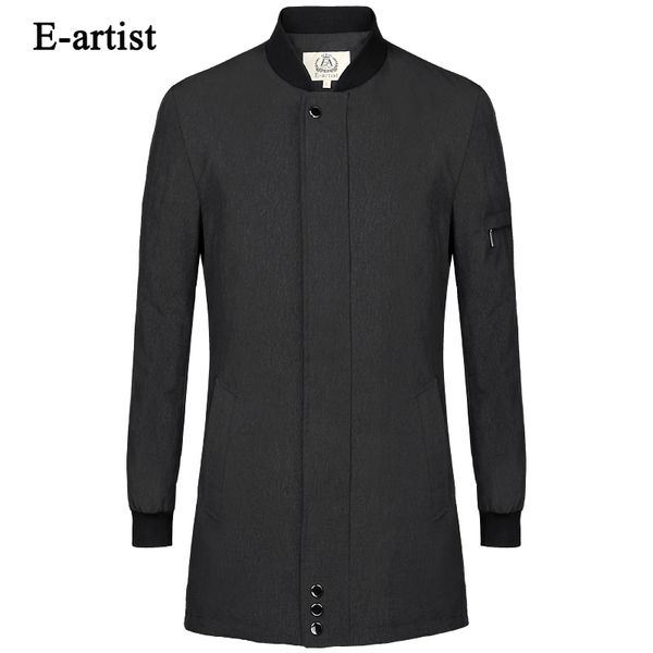 

e-artist men's single breasted casual long trench coats male slim fit jackets windbreaker outwear overcoat plus size 5xl f10, Tan;black