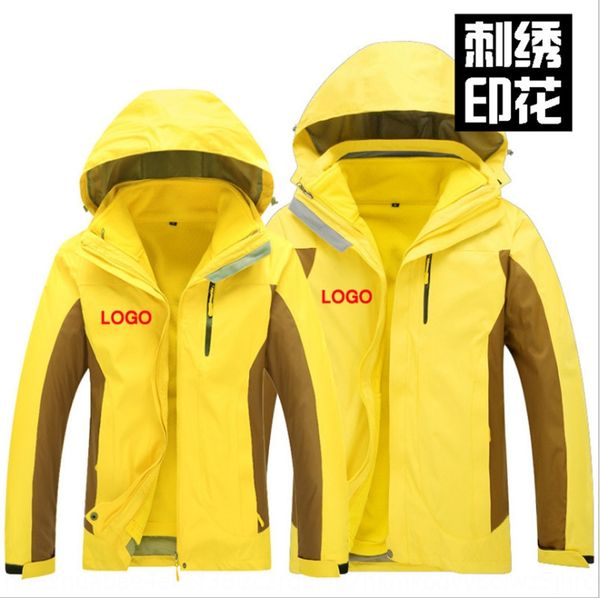 

outdoor jacket men women couple new autumn and winter three-in-one two-team work clothes jacket work clothes clothes, Blue;black