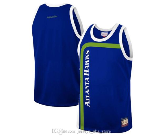 

men atlanta hawks mitchell & ness hardwoods classics team heritage fashion jersey - blue 07, Black;red