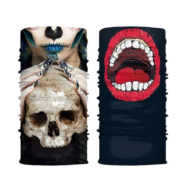 

cycling face cover skull sports scarf headwear balaclava 2 pieces, Black