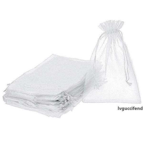 

pack of 100 organza gift bags drawstring jewelry candy pouches for wedding birthday party favor christmas wrapping (7.9 x 11.8 i