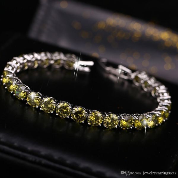 

браслет из белого золота гальванических полного круглого cz кристалл теннис charm для девочек женщин для партии wedding nice подарка, Golden;silver