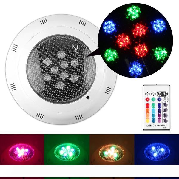 

9w rgb led pool light 12v led underwater fountain light ip67 swimming pool spotlight lamp with remote control pond lighting fountain