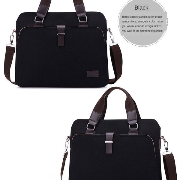 

new business ol men's portable shoulder messenger simple canvas 14-inch lapcomputer computer bag lapbag, White