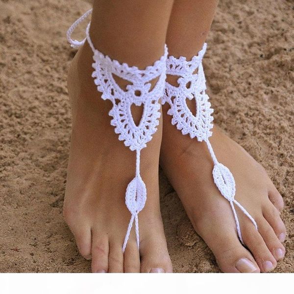 

оптово-2015 новый 2 пары изысканная босиком сандалии пляж свадебные knit ножной foot цепи # 81096, Red;blue