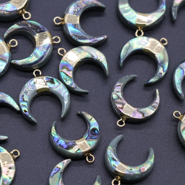 

abalone bay gold crescent shell c- shaped pendant-shaped diy pendant ox horn pendant diy necklace accessories material, Silver