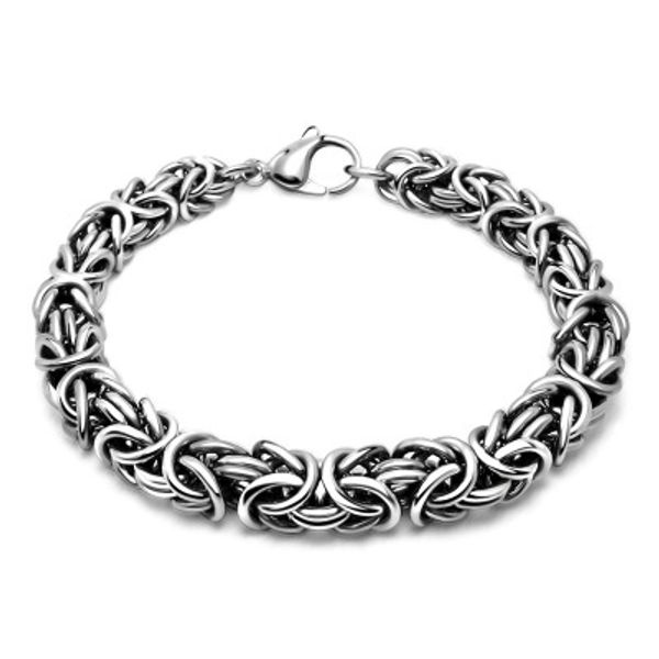 

men's stainless steel bracelets european fashion titanium steel silver braided bracelets jewelry accessories, Black