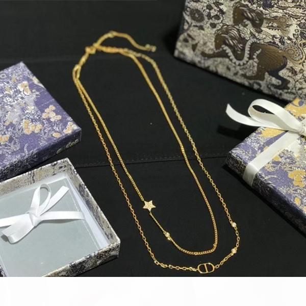 

d new double -layer cd star micro -set designer jewelry luxury designer jewelry women designer necklace, Silver