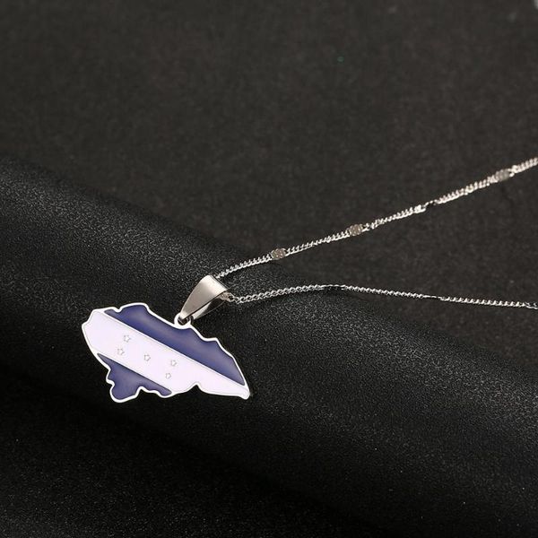 

stainless steel trendy enamel honduras map pendant necklaces honduras maps charm jewelry, Silver