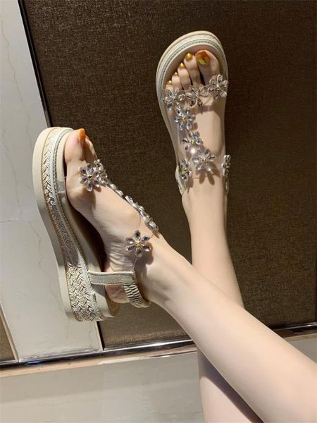 

женщины сандал высокий каблук сандалии четкие heels 2020 женские кексы обуви клин обуви для обуви продажа с плоской моды, Black