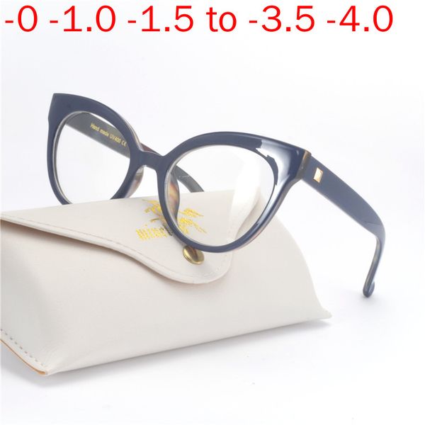 

female blue light blocking cat myopia glasses men women diopter anti blue myopic glasses -1.0 1.25 1.5 1.75 2.0 2.25 ... 4.0 nx, Silver