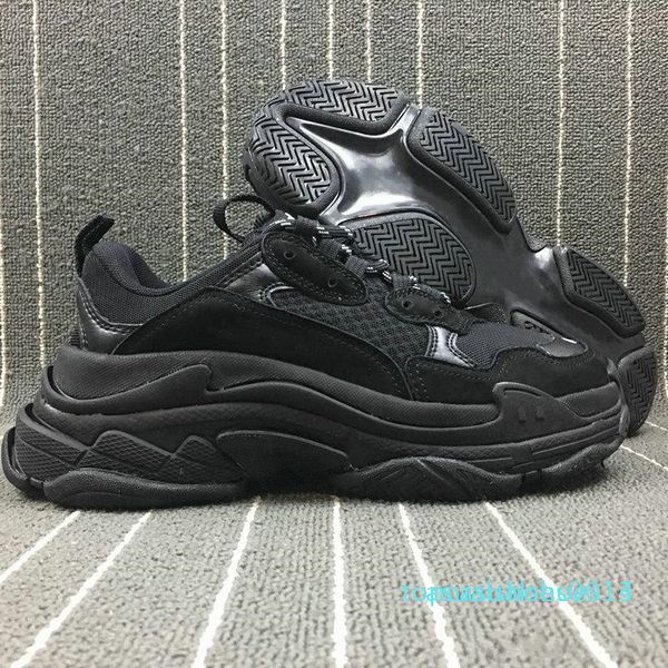 

2019 fashion paris triple-s black designer shoes black low platform sneakers triple s mens women designer casual sports trainers zapatos c14