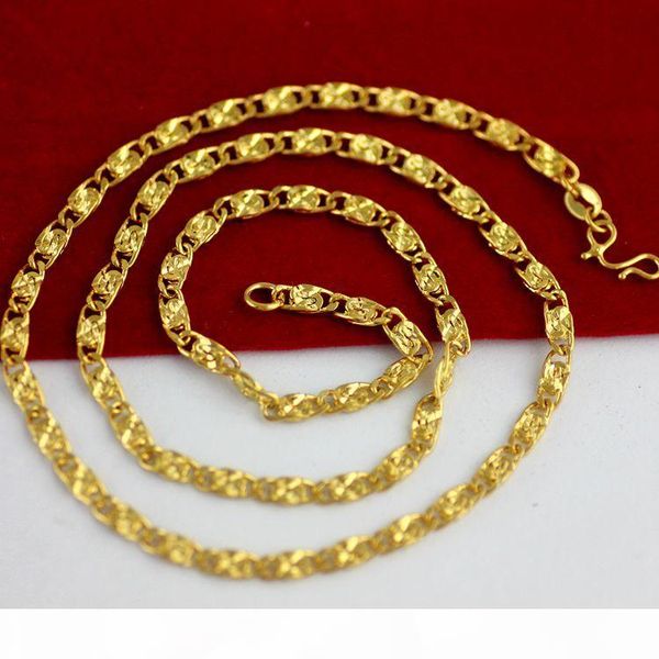 

fast fine yellow gold jewelry gold filled women necklace 24 gold filled chains width 2.5cm 46cm length mom gifts, Silver