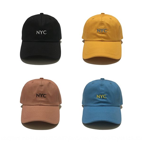

korean hat female simple letter nyc embroidered baseball baseball korean style all-match embroidery letter cap student cap, Blue;gray
