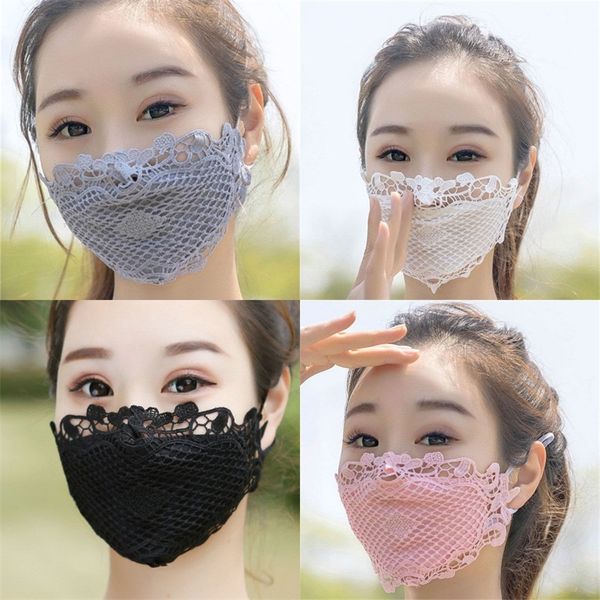 

summer outdoor sports reusable face masks rich color lace mask dustproof sunscreen mascarillas comfortable 7 8nx e2