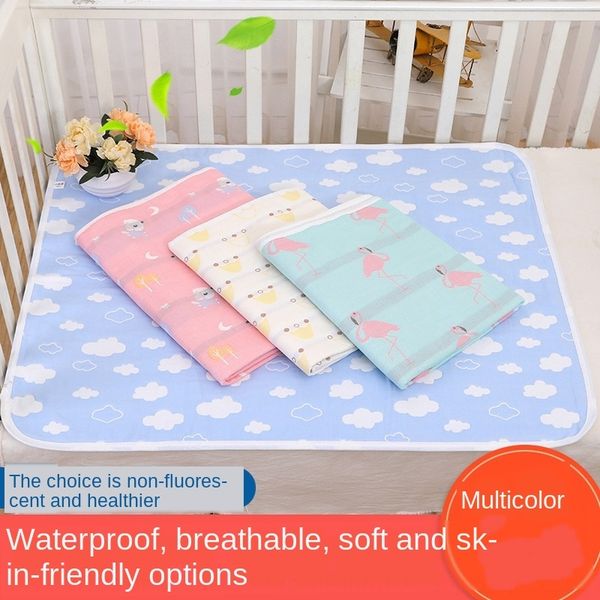 

baby nursing diaper diaper pad pure cotton gauze baby products waterproof washable breathable large four-season care pad