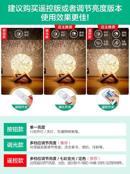 

творческого ins настольной лампа спальня прикроватных night light девушка маленького свет луна дети звездное проектор dreamy сон