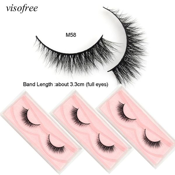 

false eyelashes 3d mink viso1 pair arrival 100% cruelty dramatic lashes cross handmade makeup beauty m58