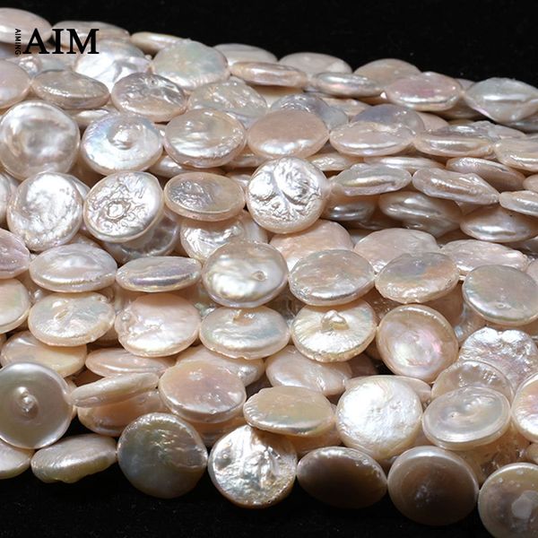 

baroque natural light water pearl beads button round diy diy button earrings handmade accessories earrings necklace material, Silver