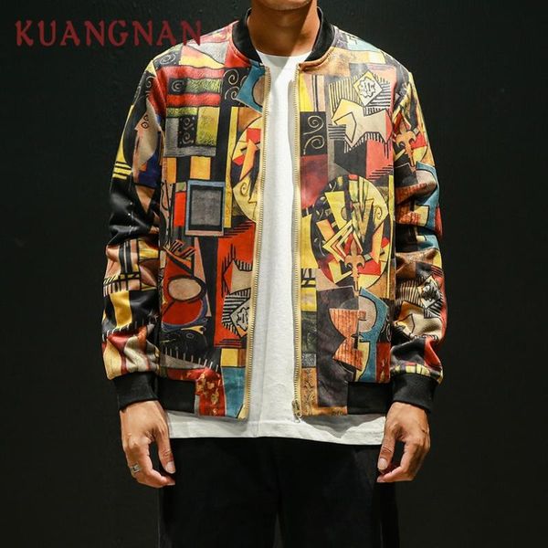 

kuangnan japan style hip hop bomber jacket men clothing 2020 japanese streetwear men jacket coat 5xl mens jackets and coats, Black;brown