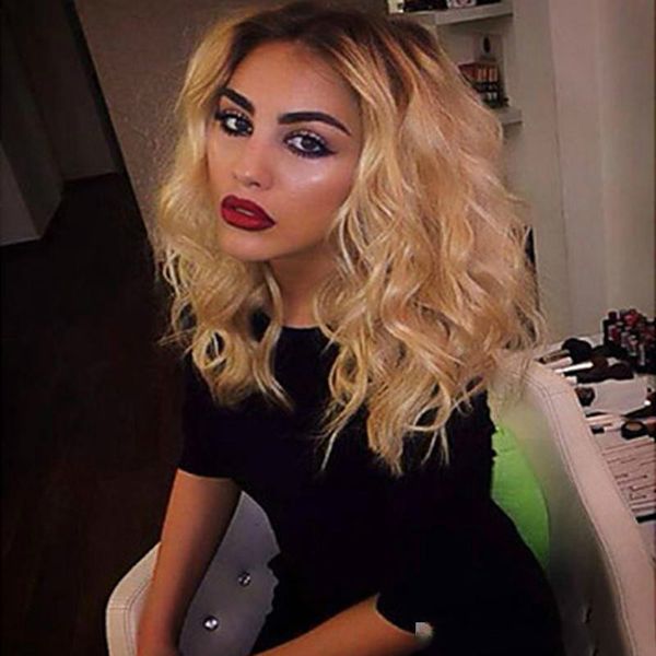 

новые горячие химические волокна европейских и американских женщин перед кружевом крашения антитрубчатых коротких завитков высокотемпературн, Black;brown