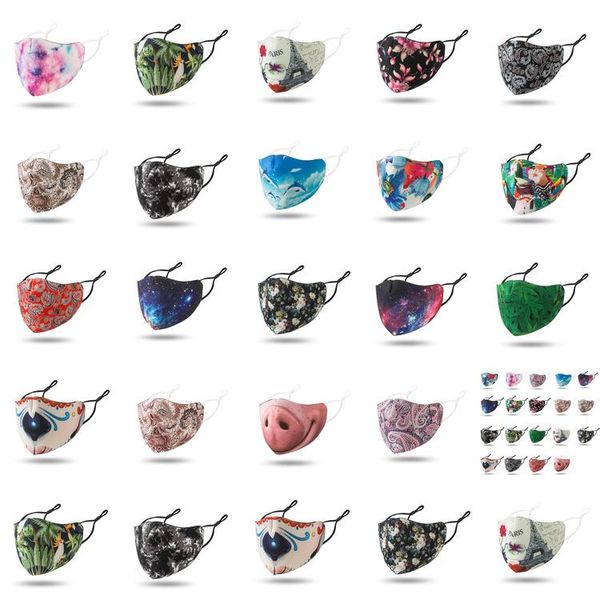 

floral print designer face mask reusable funny nose masks mascherine high fashion washable cloth black red starry sky eeepj outlet2000