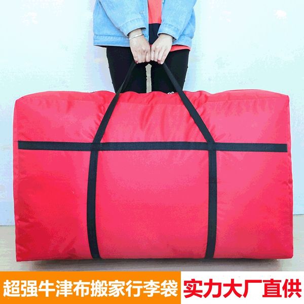 

strong factory straight large oxford woven woven luggage moving bag large capacity portable canvas luggage bag, White