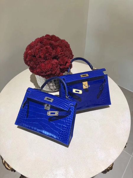 

wholesale 19cm real thai crocodile mini keily bag,fullyhandmade,wax thread,by order,have gold and silver hardware,also can make size28,32cm