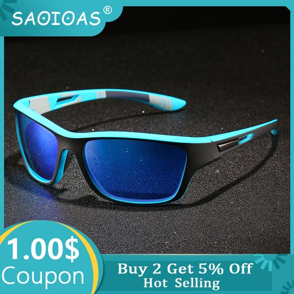 

saoioas polarized sunglasses men's driving shades outdoor sports for men designer sun glasses oculos uv400, White;black