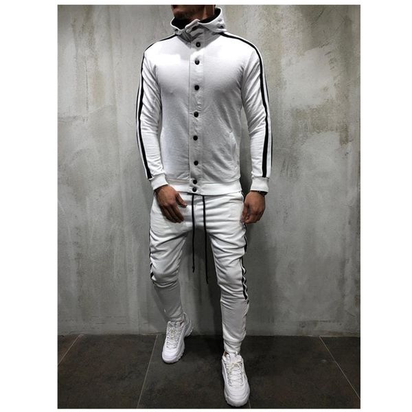 

men's tracksuits litthing zipper tracksuit men set sport 2 pieces sweatsuit mens clothes printed hooded hoodies jacket & pants track su, Gray