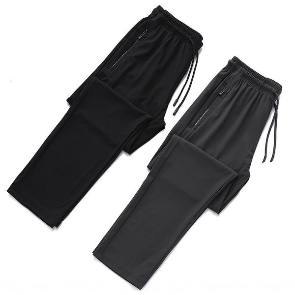 

9aav6 ice silk capri men's casual sports sports lard-bucket fat couple quick dry sweatpants spring-summer versatile men's casual p, Gray;blue