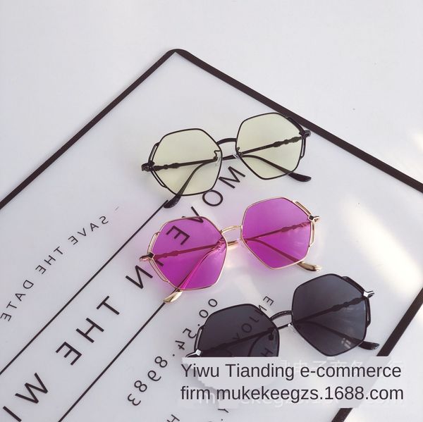 

1-775 personalized box transparent ocean film children's sunglasses trendy concave style baby sun protection sunglasses, Blue
