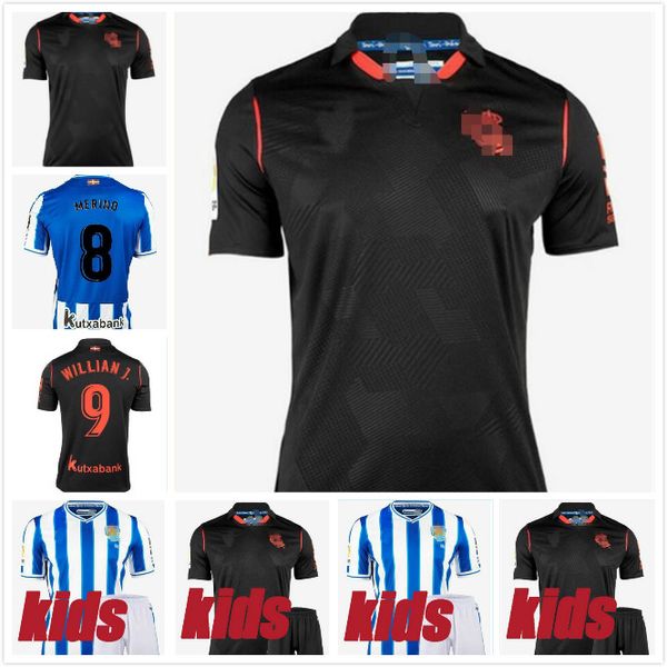 

19 20 21 real sociedad soccer jerseys kids kits+socks royal society prieto granero girretxe carlos football shirts uniform kits, Black;yellow