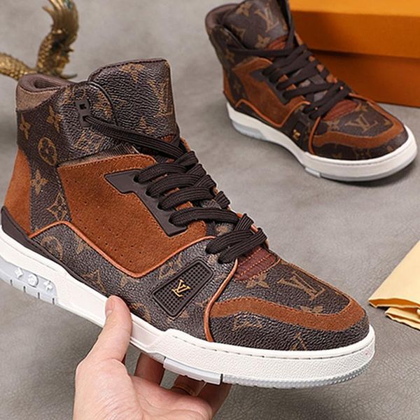 

2020 luxury designer mens casual sport shoes, personality wild high mens casual shoes breathable sport shoes eur 38-46 0168, Black