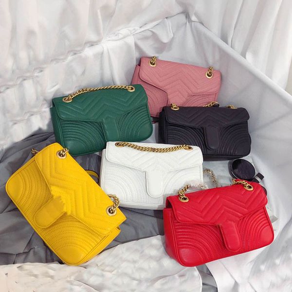 

classic shape shoulder bag women handbags purses real leather chain bag multicolor optional fashion style with box