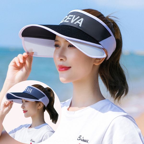 

korean style folding parent-child empty children's outdoor uv-proof sun hat all-match korean trend outdoor trend sun hat tide, Blue;gray