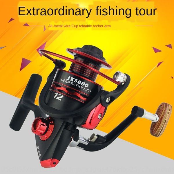 

dasino 12-axis wooden hand wooden handle gear metal gearle metal head fishing wheel fishing gear black and red jx