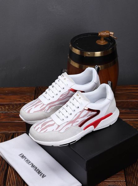 

2020-2019q new italian men's designer shoes casual shoes and suede sports shoes green red striped casual designer sports shoelace box