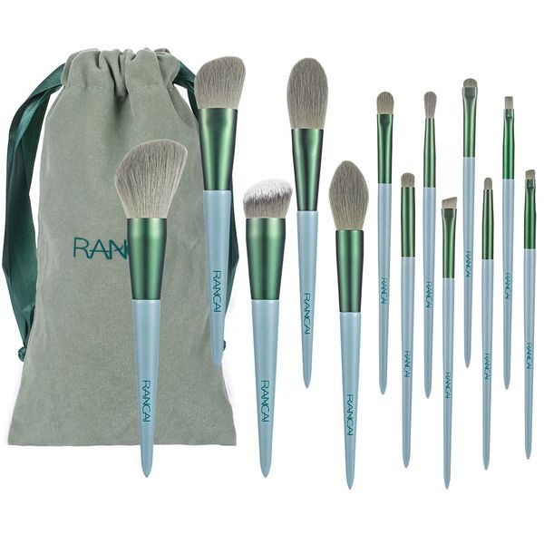 

13pcs зеленый кисть для макияжа набора косметических кистей красота инструменты eyeshadow brush подводка для губ кисти для макияжа кисть kit