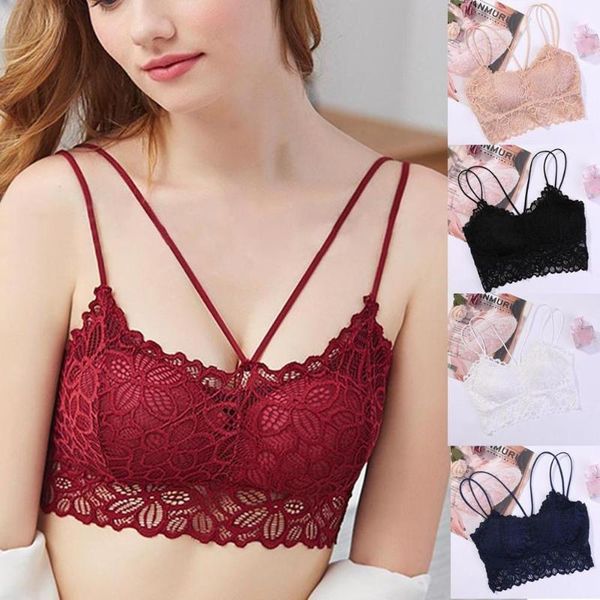 

lingerie bras for womens hollow out lace bondage bra camis strap bralette running fitness padded push up bra sale, Red;black
