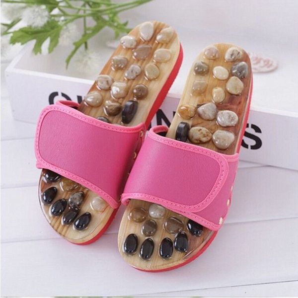 

footsole-point cobblestone massage shoes for men and women in 2020 summer flat shoes for home slippers sandals health, Black