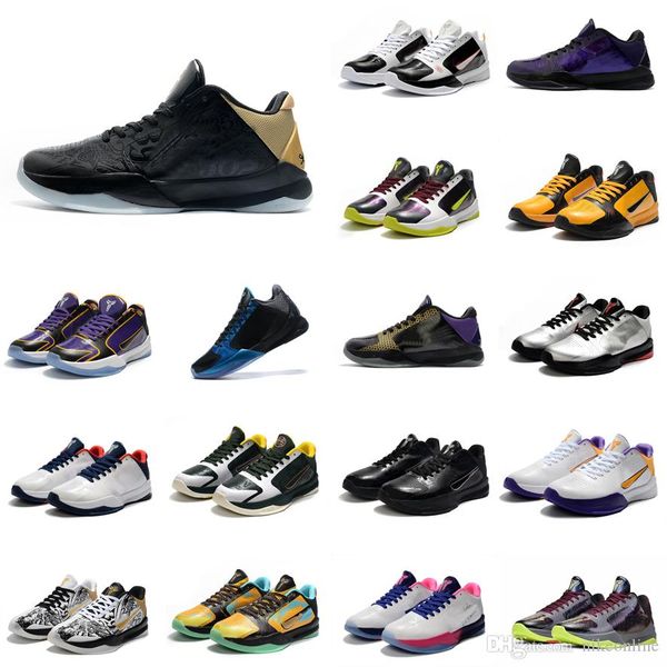 

new mens zk5 kb5 bryants 5s protro basketball shoes 2020 mamba black gold white bhm easter eybl lebron 17 zk 5 v sneakers tennis with box