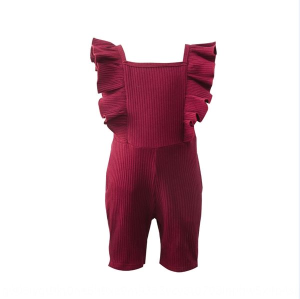 

2020 new body jumpsuit pants girls wooden ear sleeve jumpsuit pants, Blue